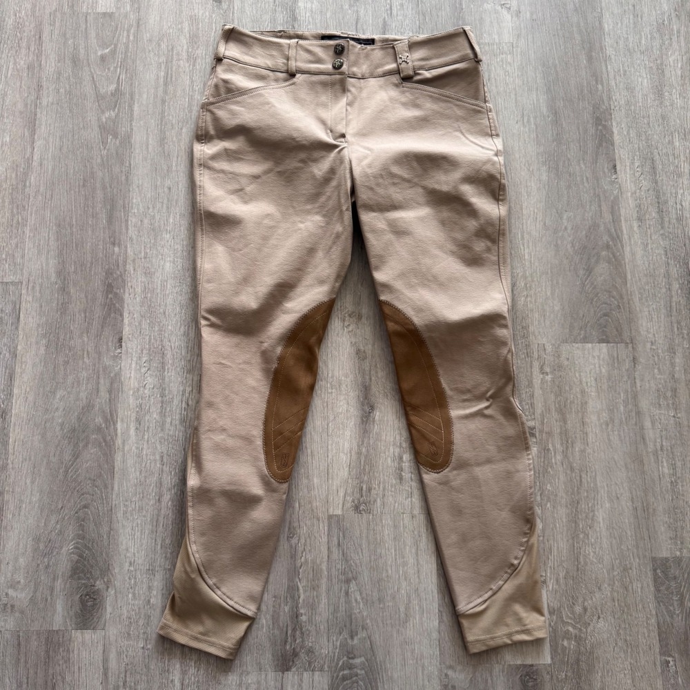 Tredstep Solo Ireland Equestrian Riding Breeches Tan Size 30R Knee Patch Pants